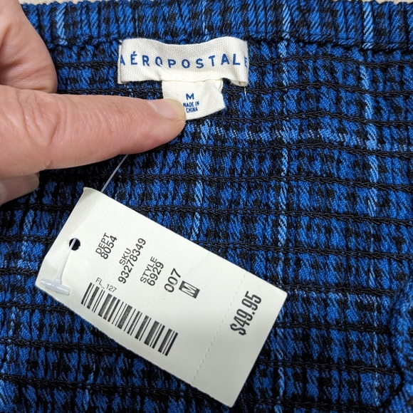 NWT Aeropostale Blue Plaid Mini Dress - Picture 5 of 5